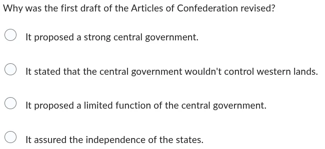 why was the first draft of the articles of confederation revised? it pr…