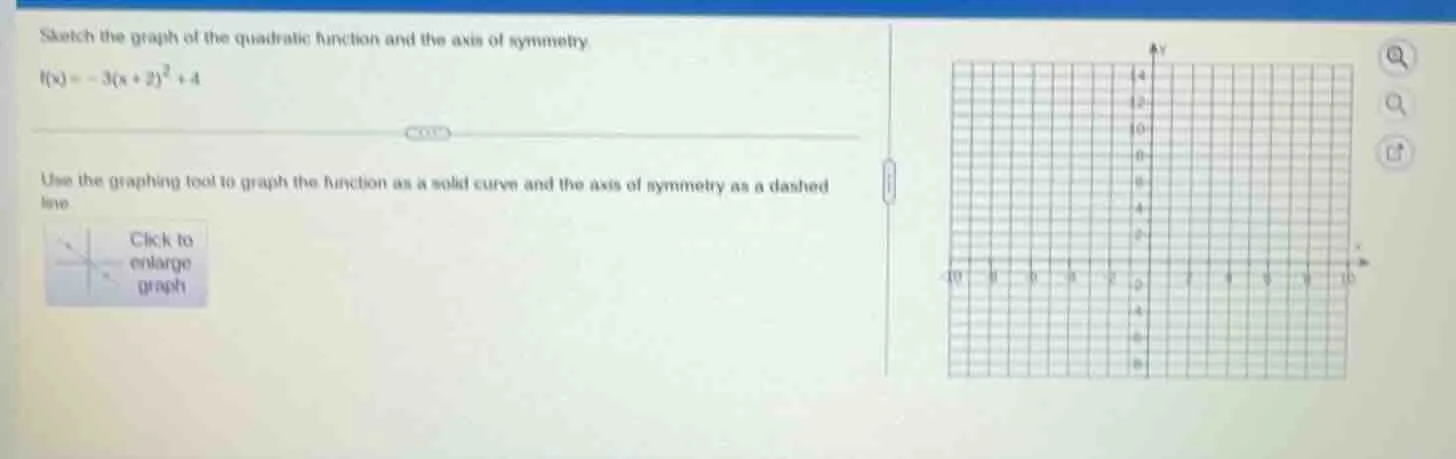 sketch the graph of the quadratic function and the axis of symmetry. $f…
