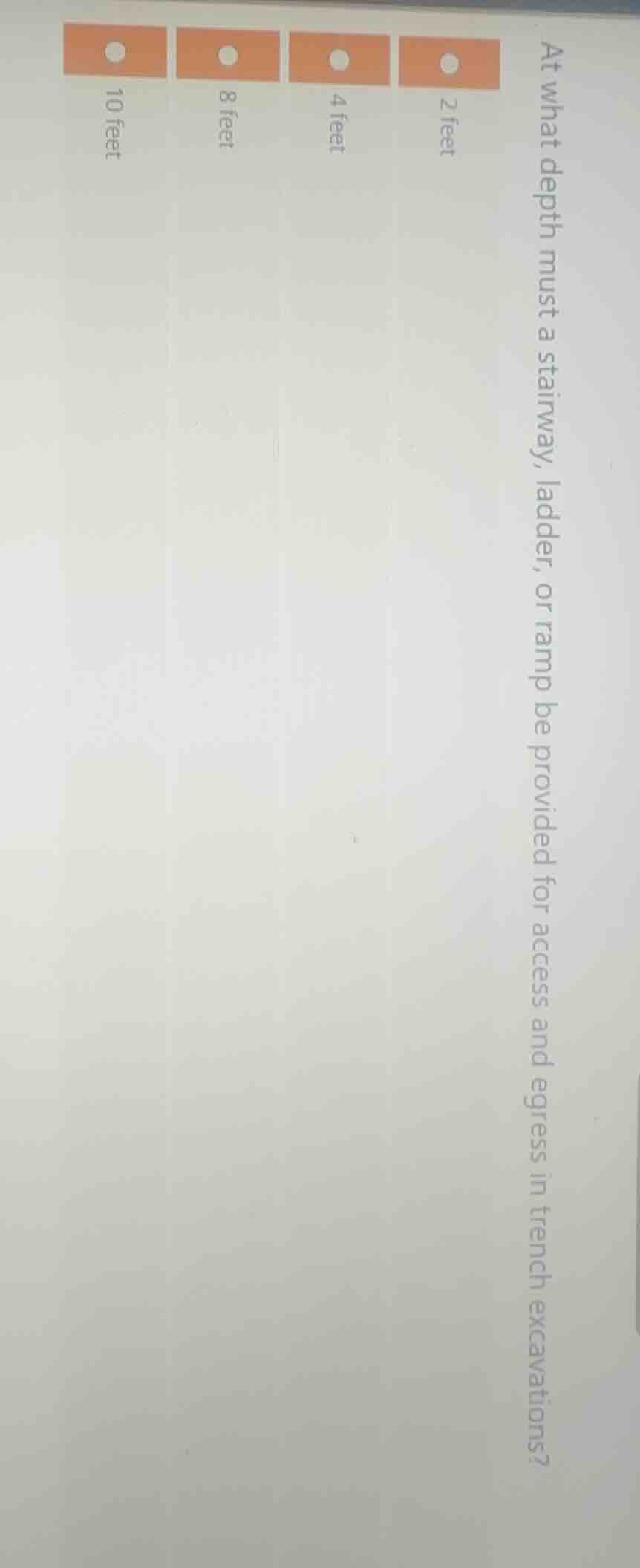 at what depth must a stairway, ladder, or ramp be provided for access a…