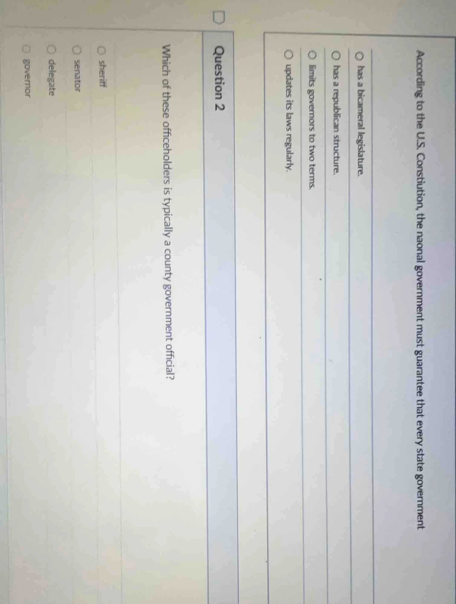 according to the u.s. constitution, the national government must guaran…