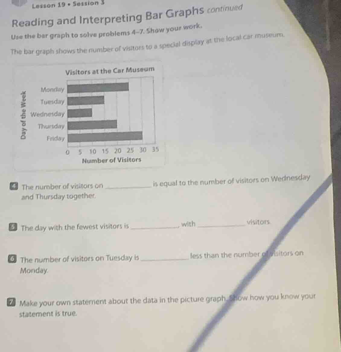 lesson 19 • session 3 reading and interpreting bar graphs continued use…