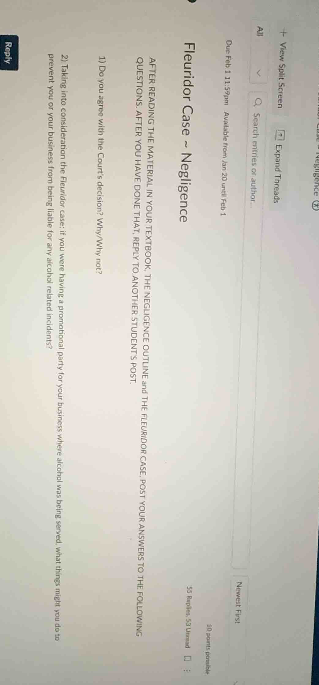 fleuridor case ~ negligence after reading the material in your textbook…