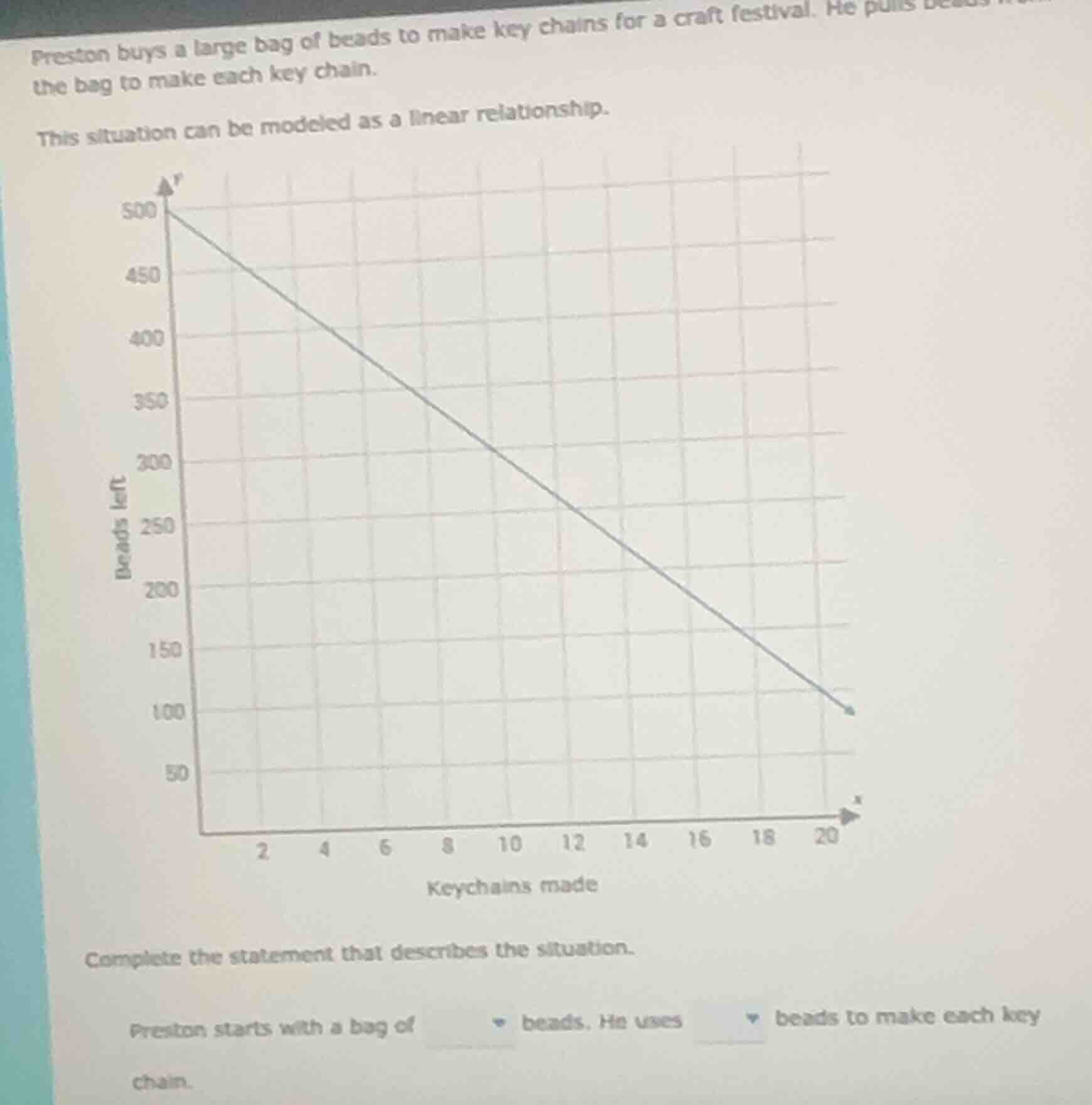 preston buys a large bag of beads to make key chains for a craft festiv…