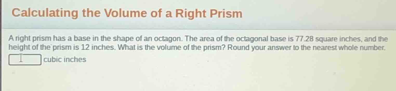 calculating the volume of a right prism a right prism has a base in the…