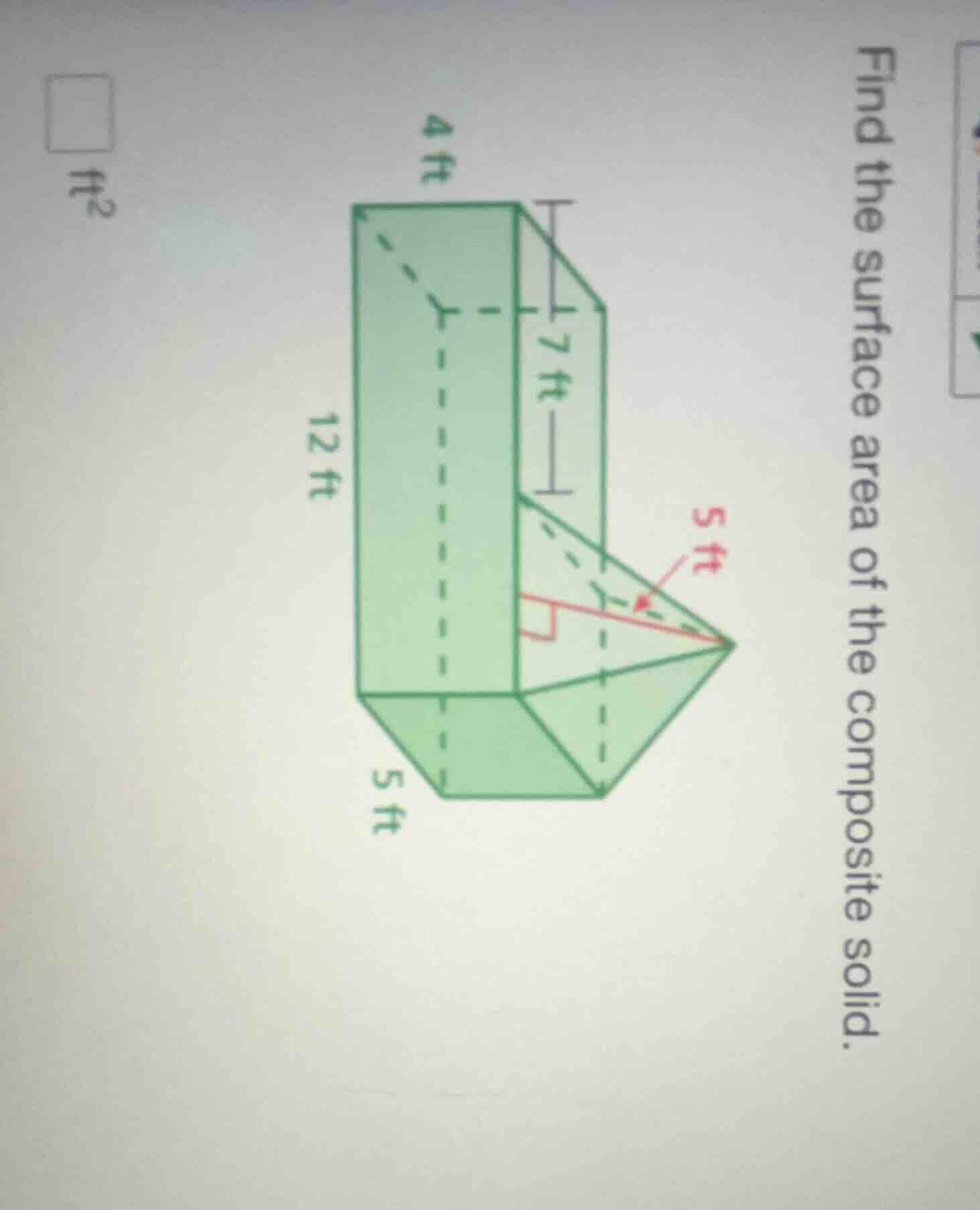 find the surface area of the composite solid.