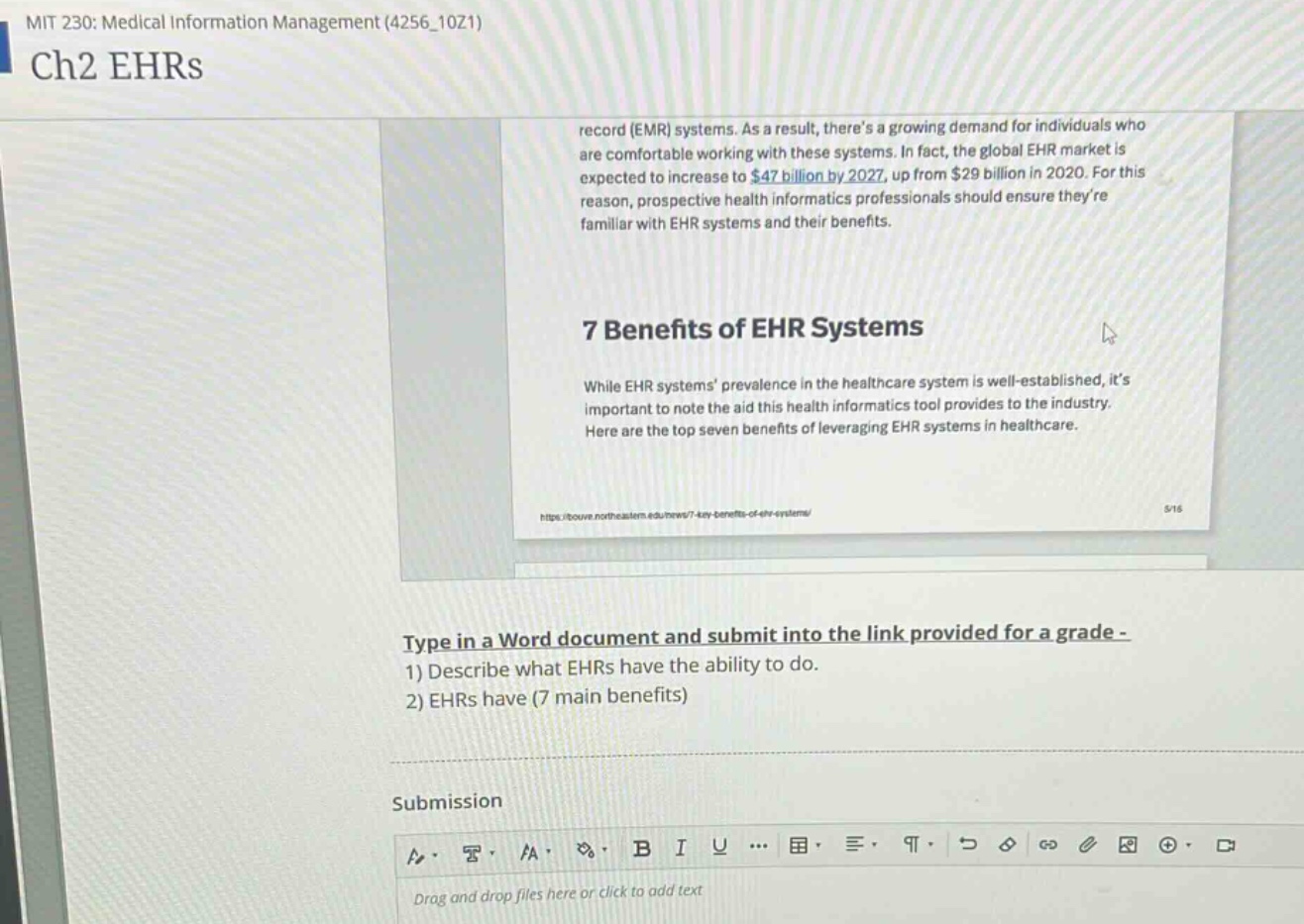 mit 230: medical information management (4256_1021) ch2 ehrs record (em…
