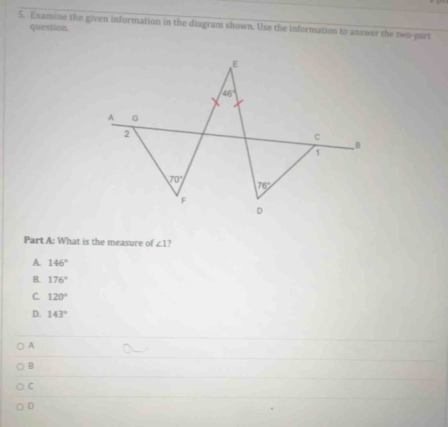 5. examine the given information in the diagram shown. use the informat…