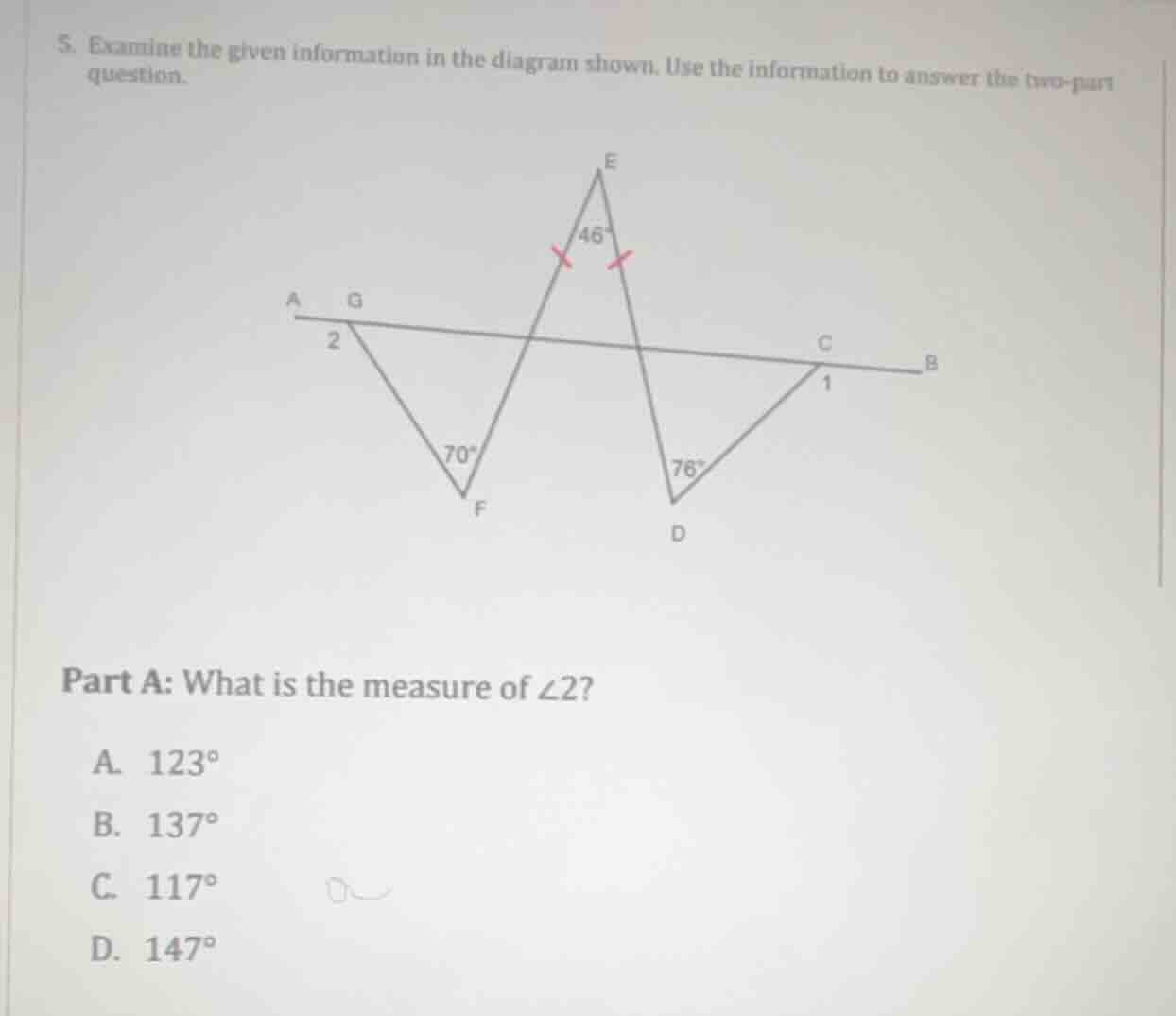 5. examine the given information in the diagram shown. use the informat…