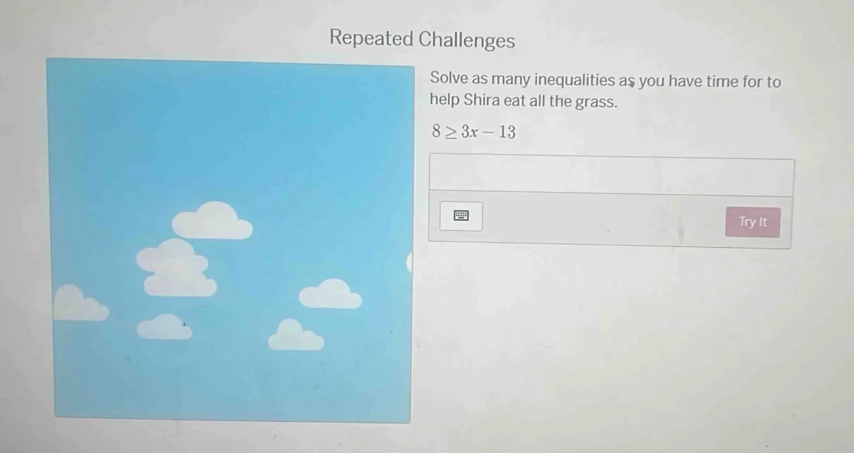 repeated challenges solve as many inequalities as you have time for to …