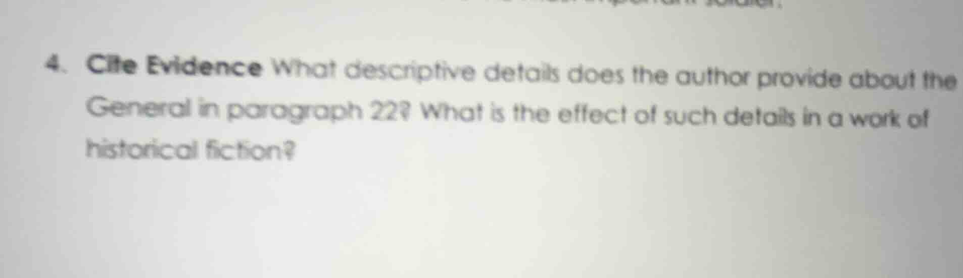 4. cite evidence what descriptive details does the author provide about…