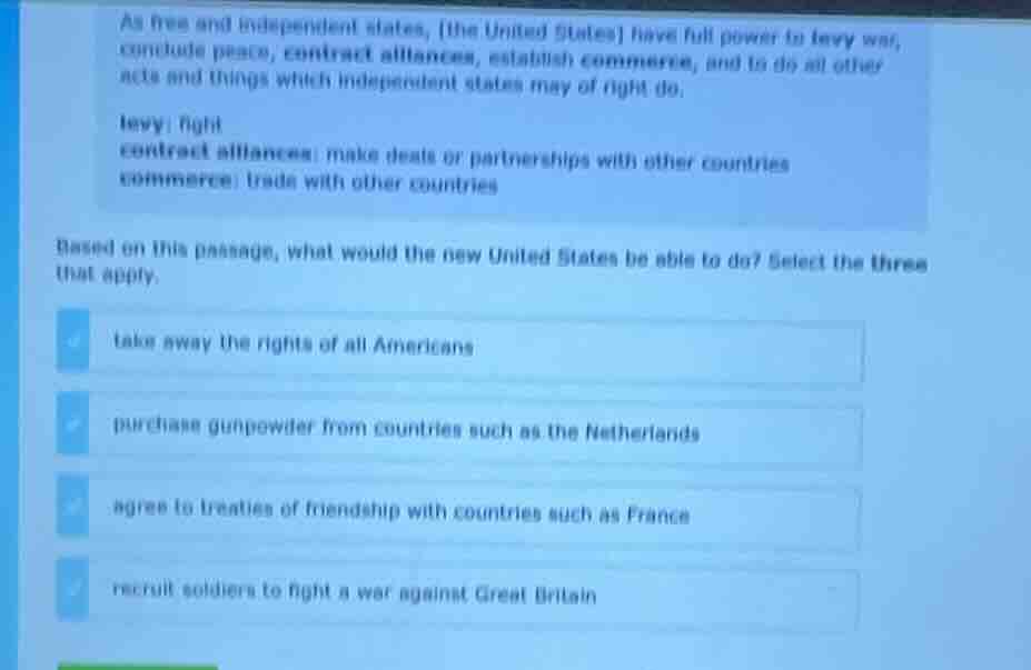as free and independent states, the united states have full power to le…