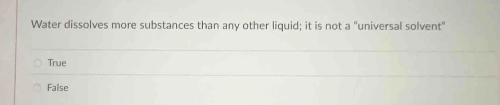 water dissolves more substances than any other liquid; it is not a \uni…