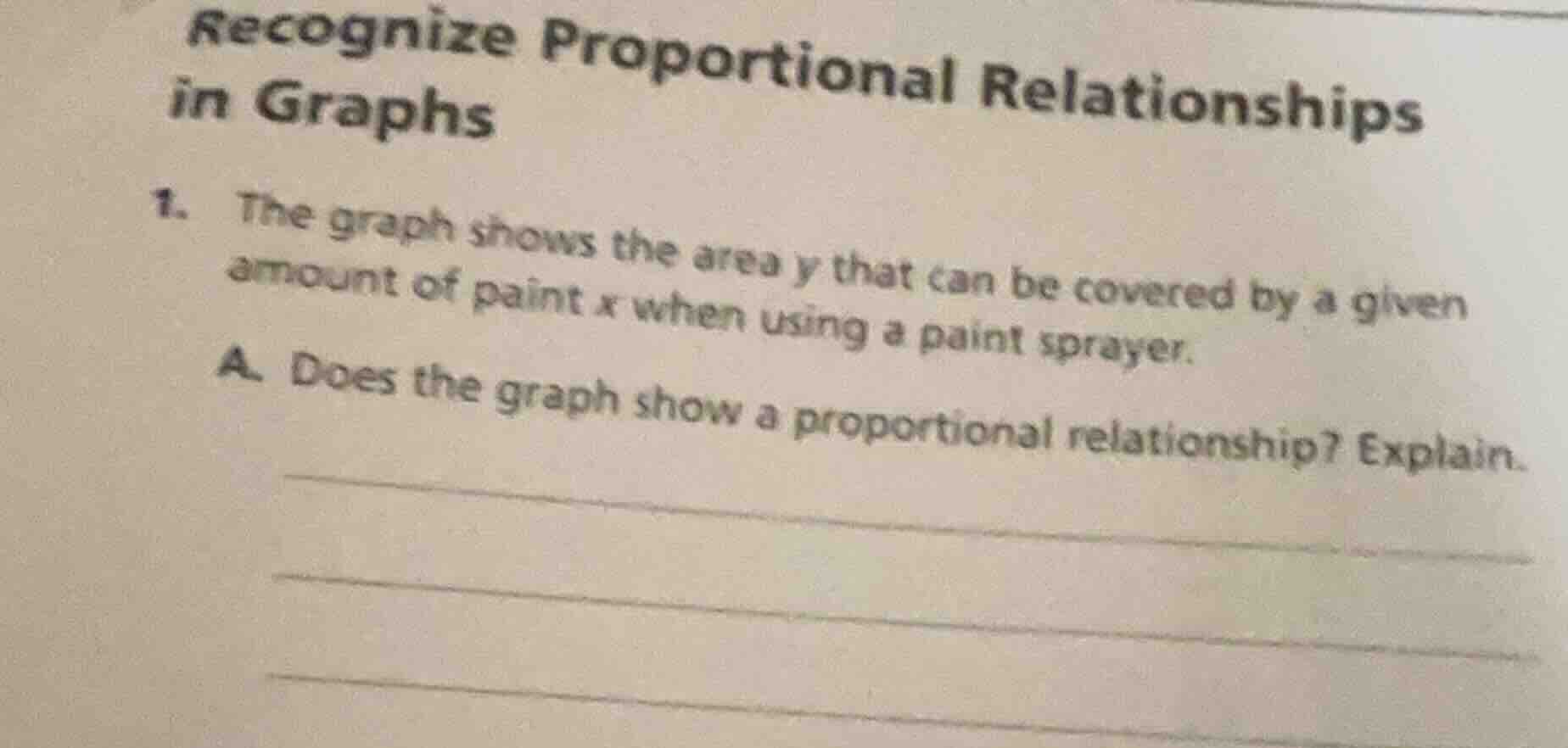 recognize proportional relationships in graphs 1. the graph shows the a…