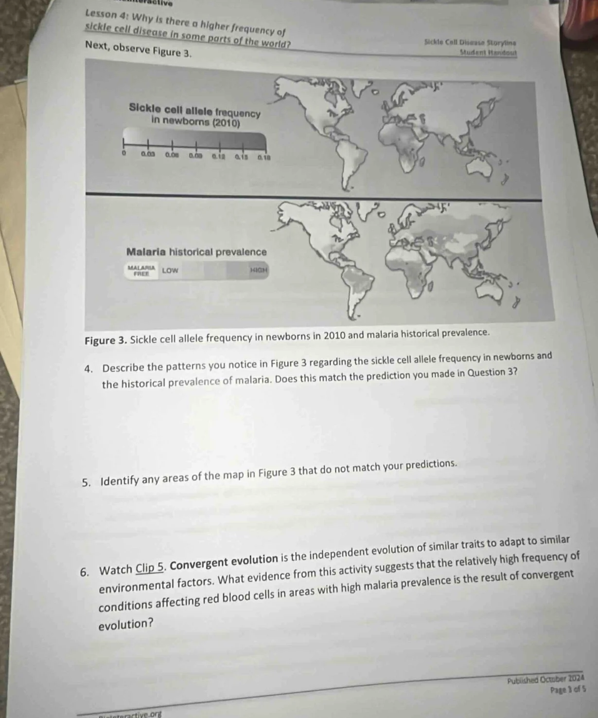 interactive lesson 4: why is there a higher frequency of sickle cell di…