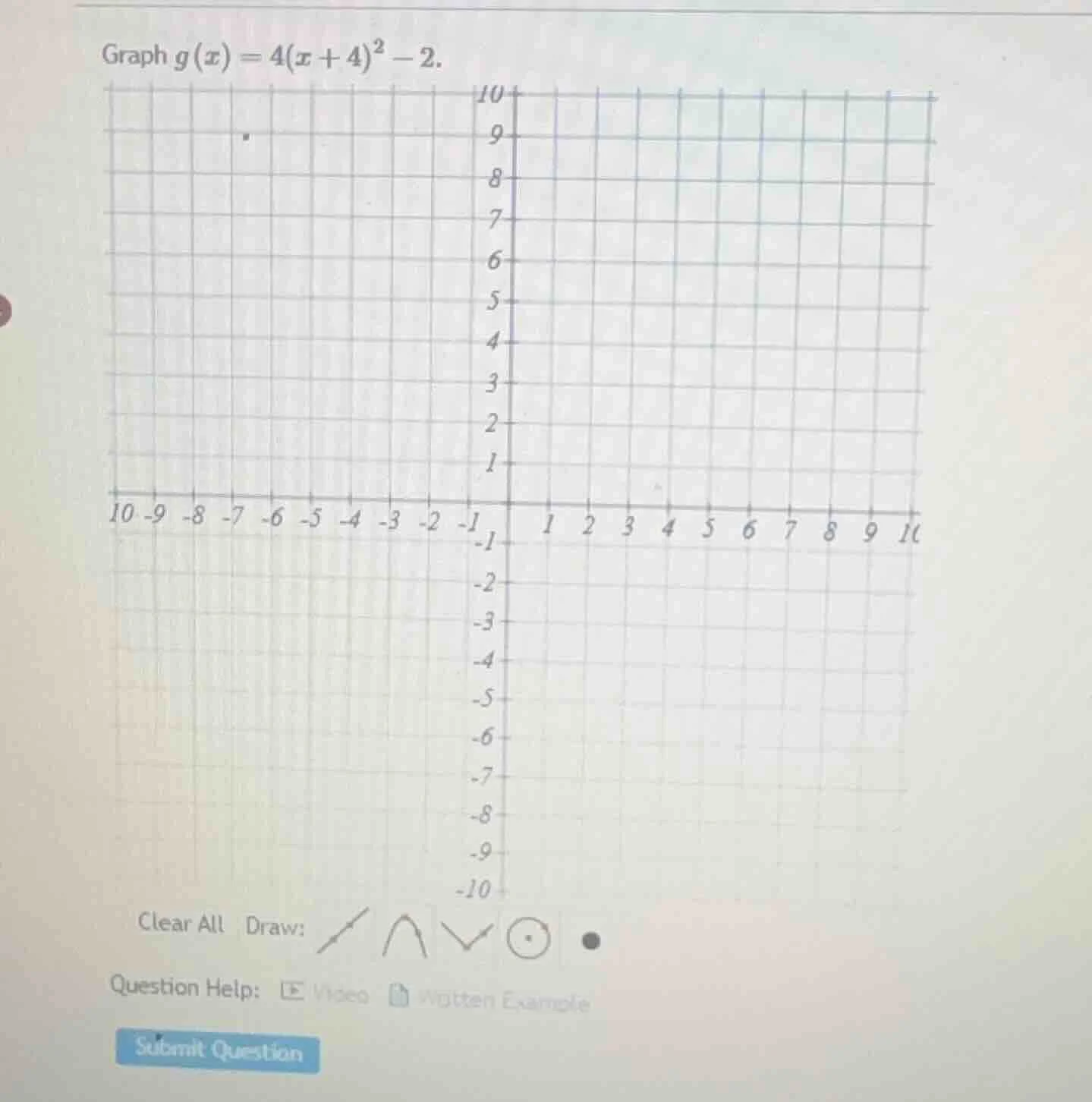 graph $g(x) = 4(x + 4)^2 - 2$.
