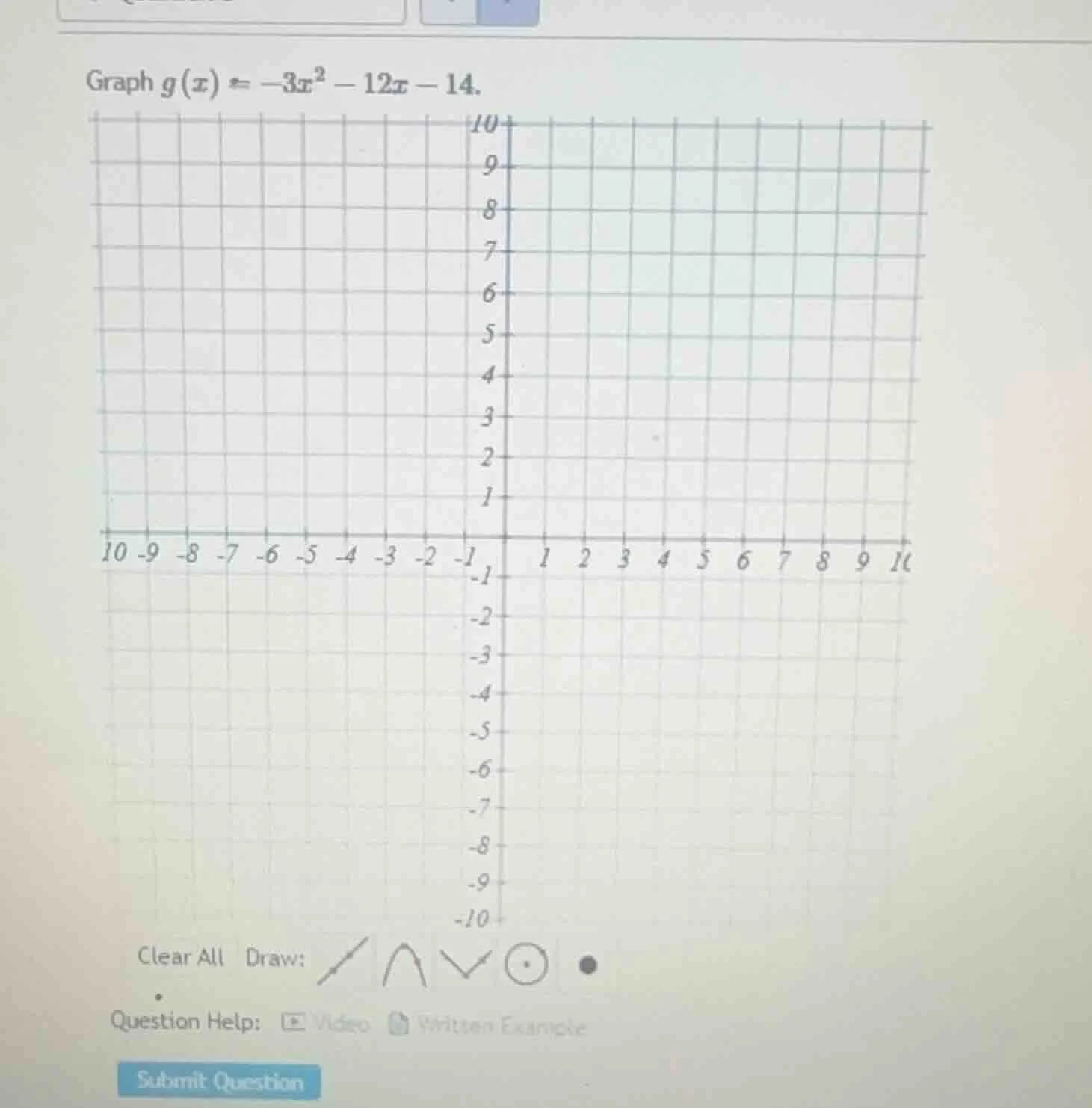 graph $g(x) = -3x^2 - 12x - 14$.