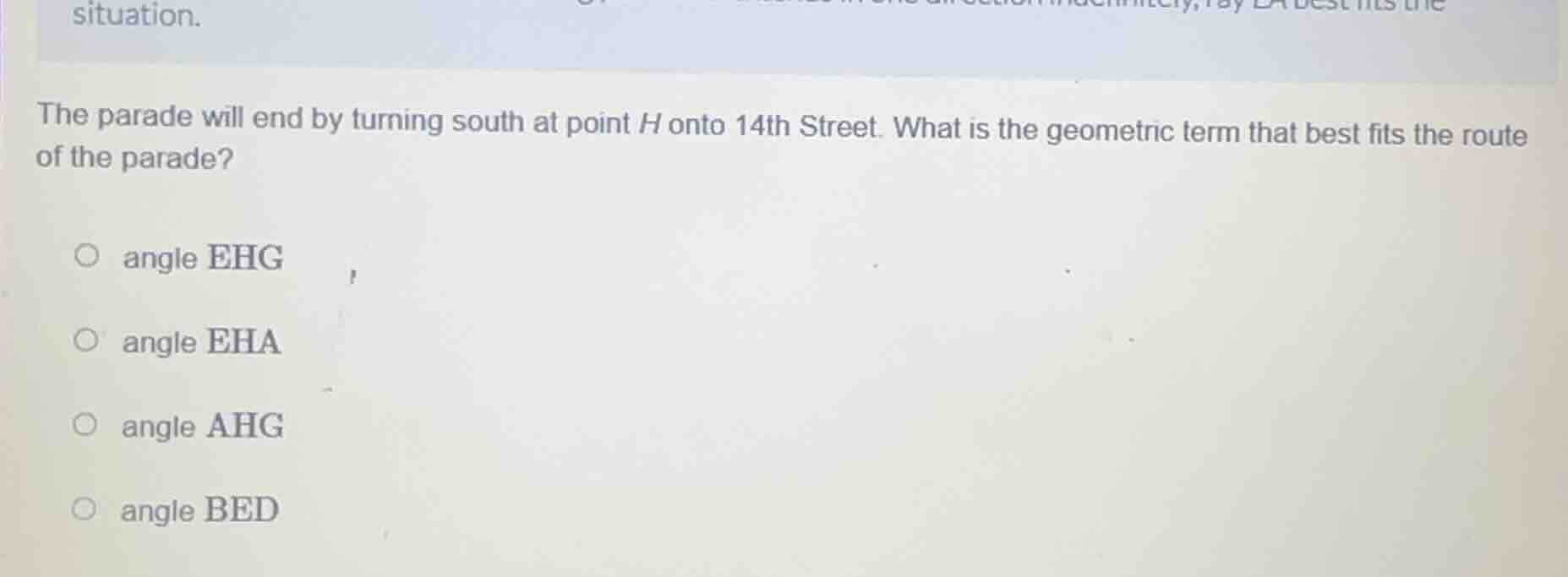 the parade will end by turning south at point h onto 14th street. what …