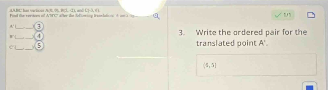 △abc has vertices a(0, 0), b(5, -2), and c(-3, 6). find the vertices of…