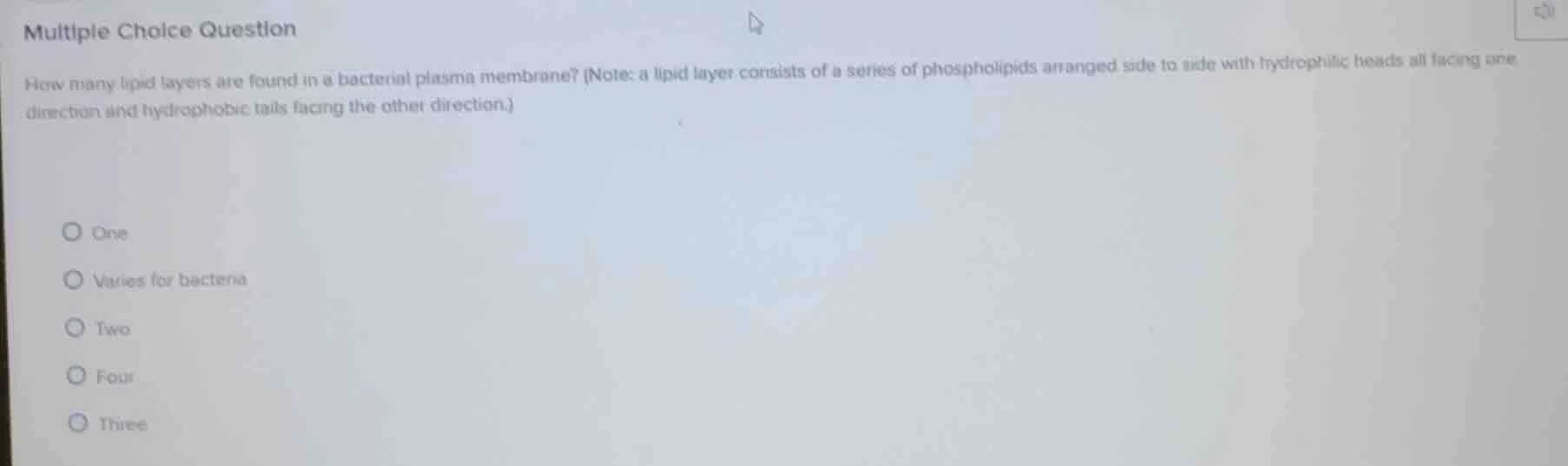 multiple choice question how many lipid layers are found in a bacterial…