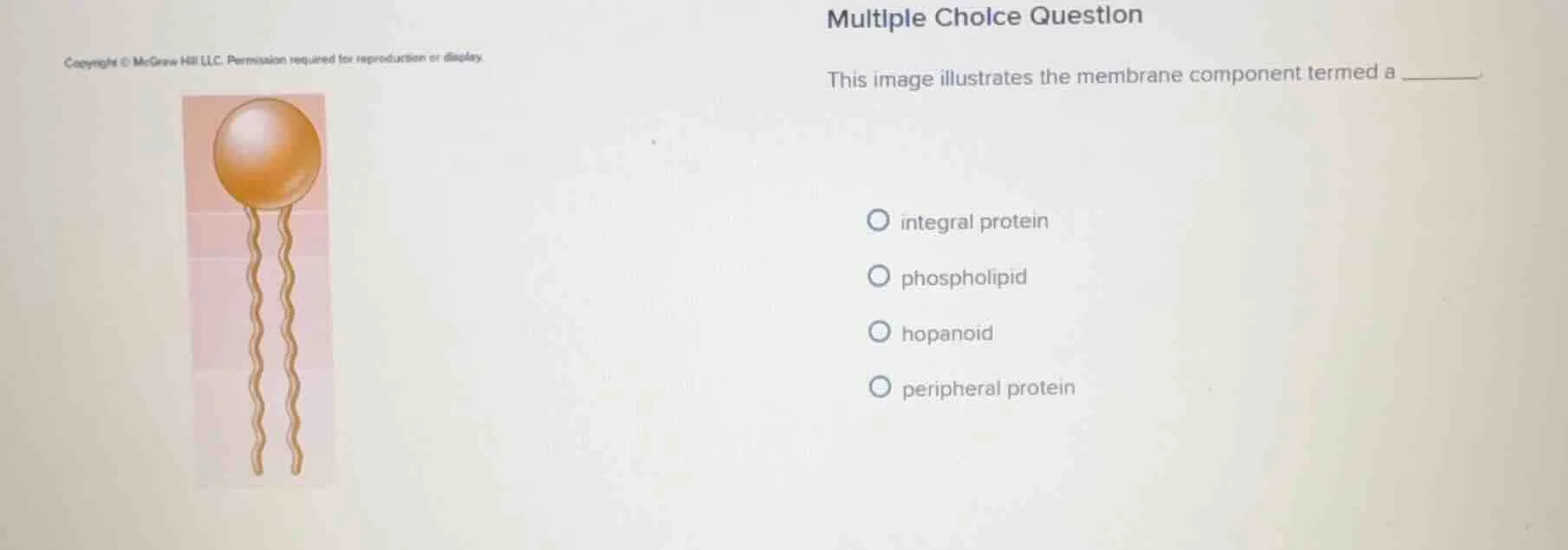 multiple choice question this image illustrates the membrane component …