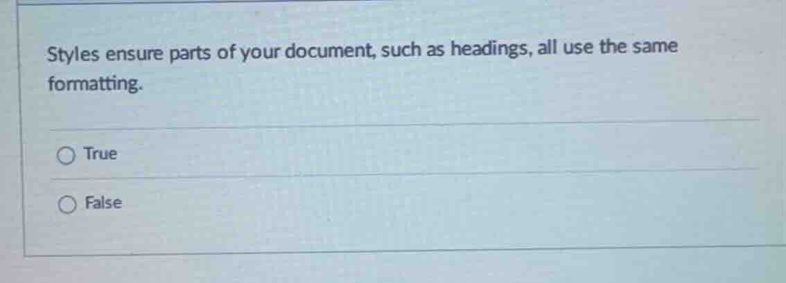 styles ensure parts of your document, such as headings, all use the sam…