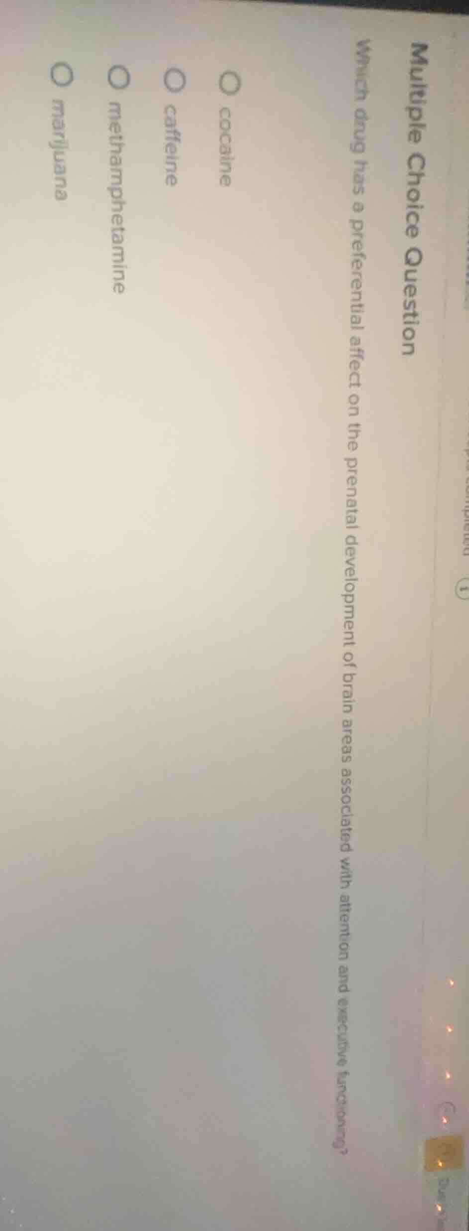 multiple choice question which drug has a preferential affect on the pr…