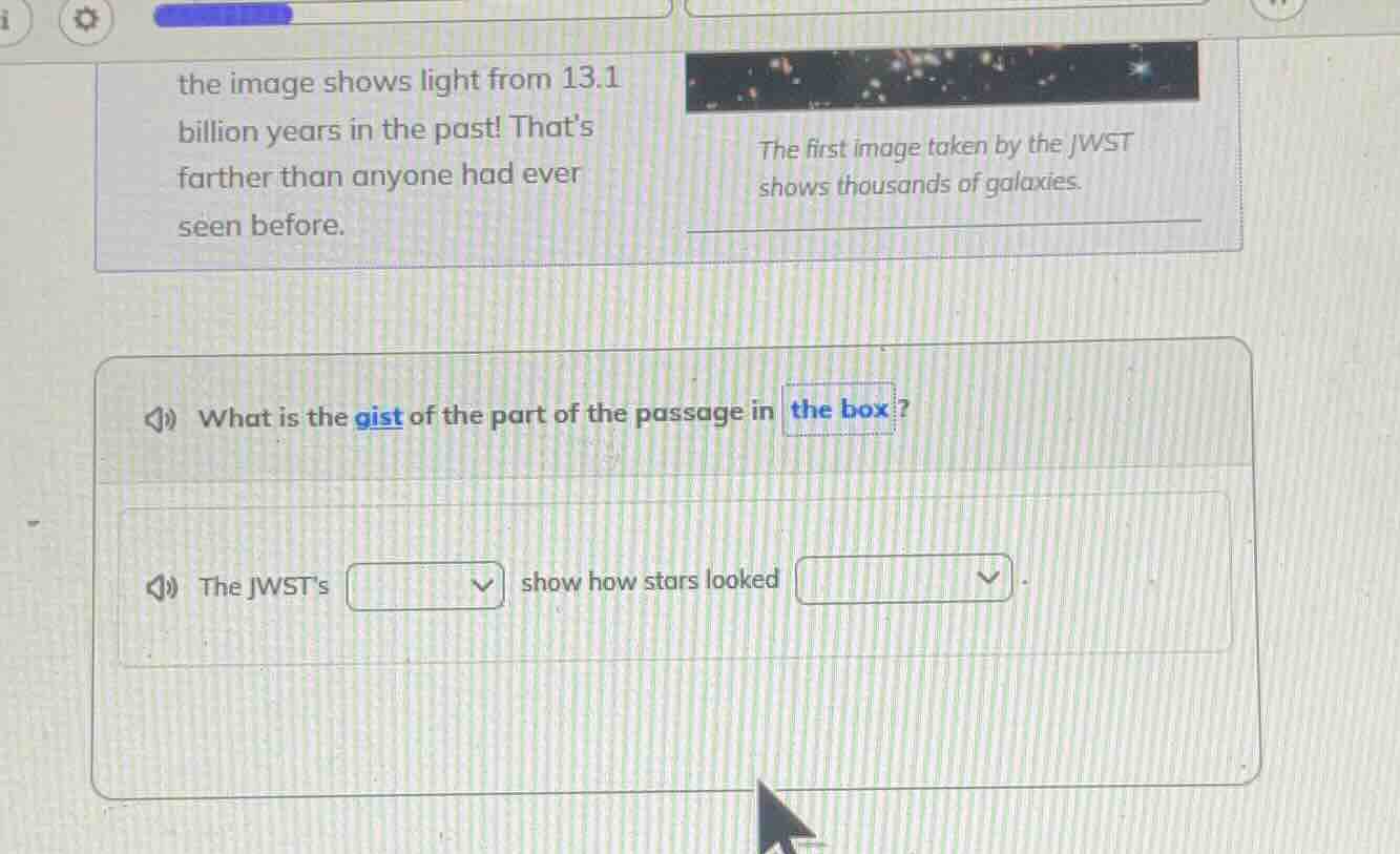 the image shows light from 13.1 billion years in the past! thats farthe…