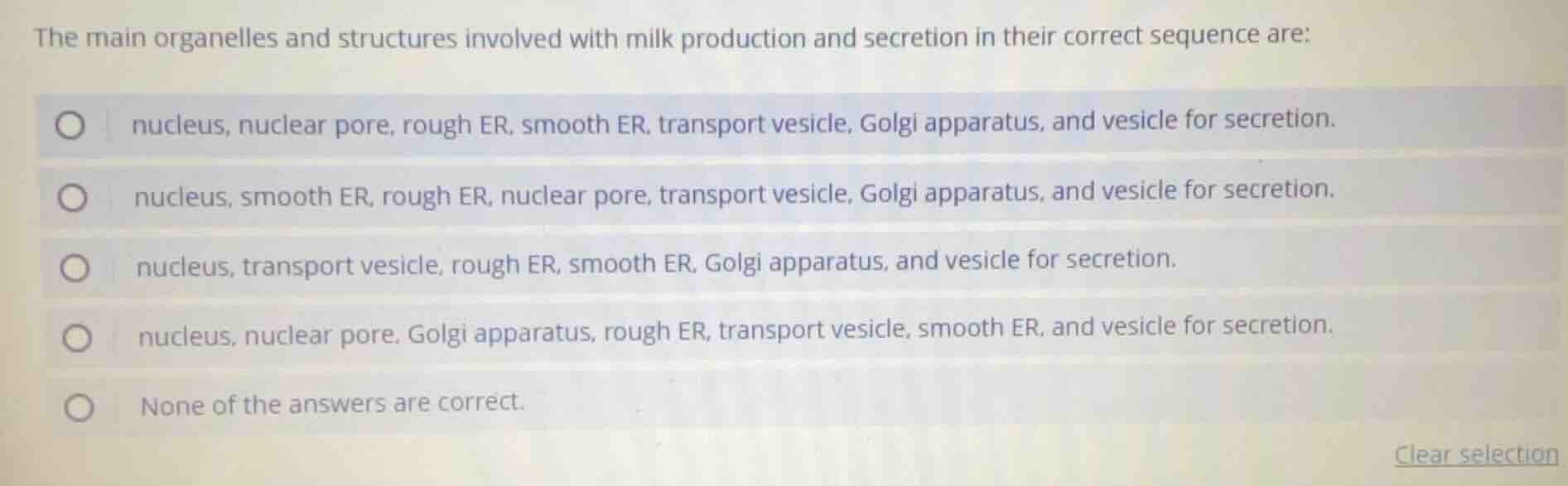 the main organelles and structures involved with milk production and se…