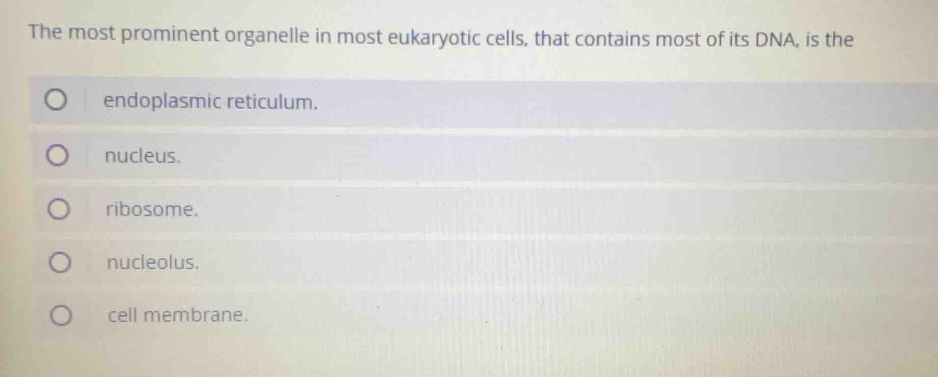 the most prominent organelle in most eukaryotic cells, that contains mo…