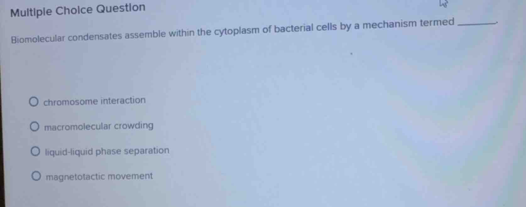 multiple choice question biomolecular condensates assemble within the c…