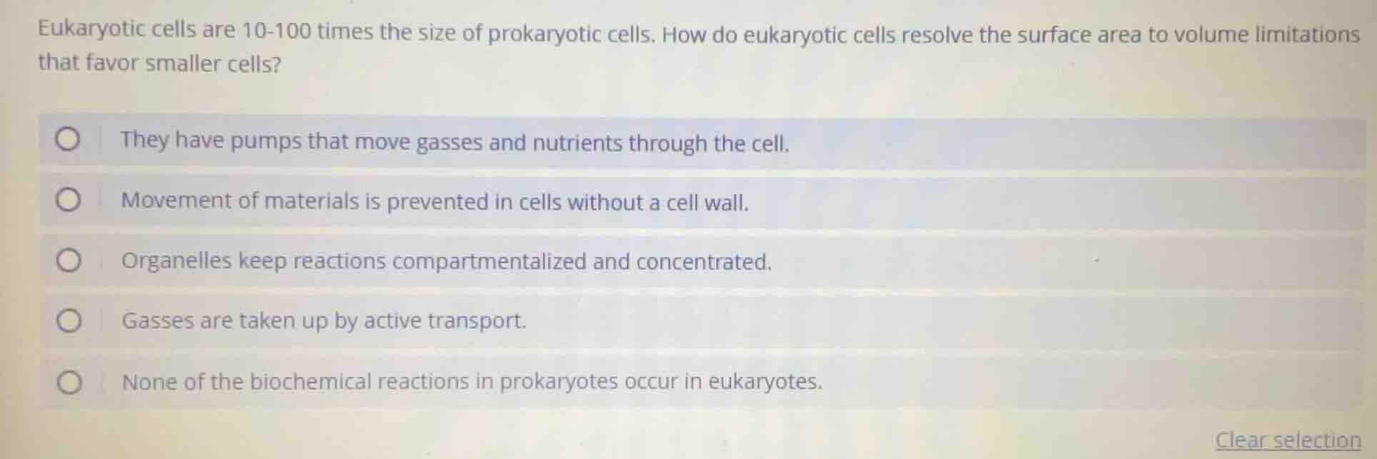 eukaryotic cells are 10-100 times the size of prokaryotic cells. how do…