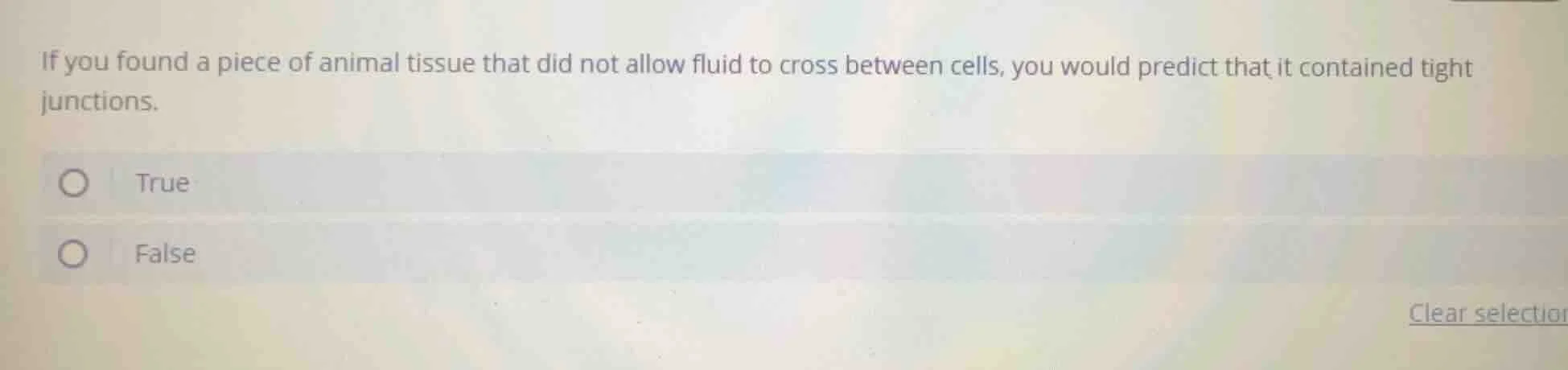 if you found a piece of animal tissue that did not allow fluid to cross…
