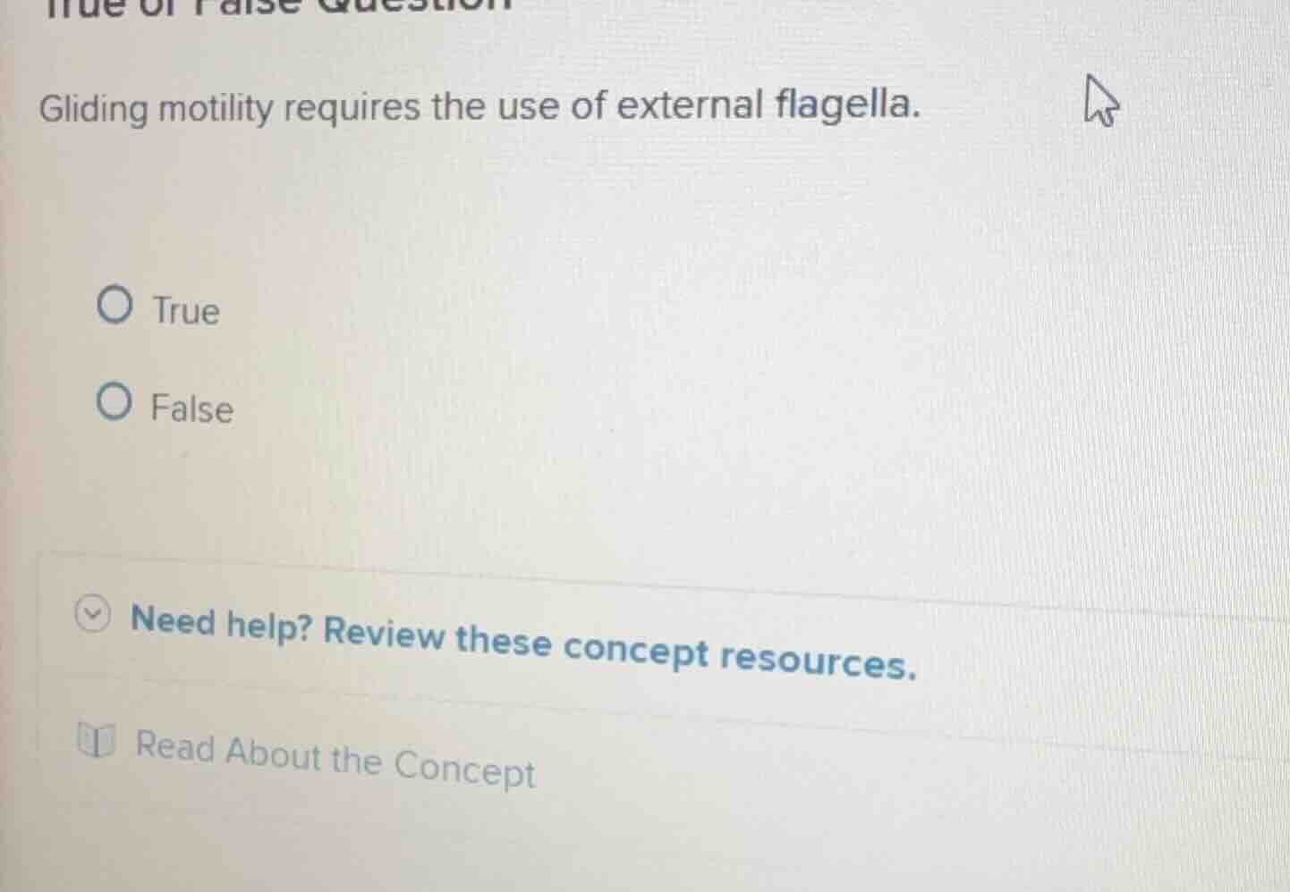 true or false question gliding motility requires the use of external fl…
