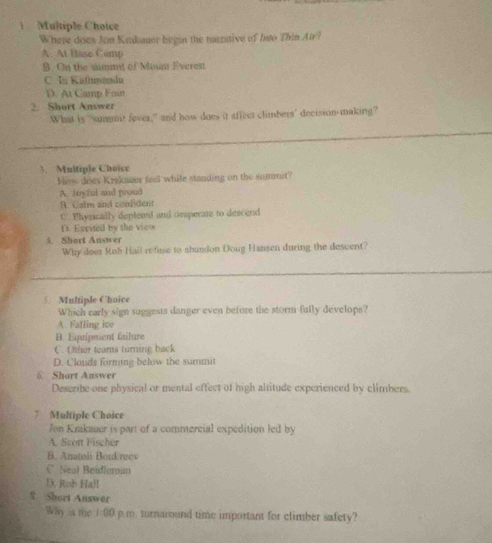 1 multiple choice where does jon krakauer begin the narrative of into t…