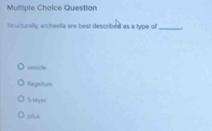multiple choice question structurally, archaella are best described as …