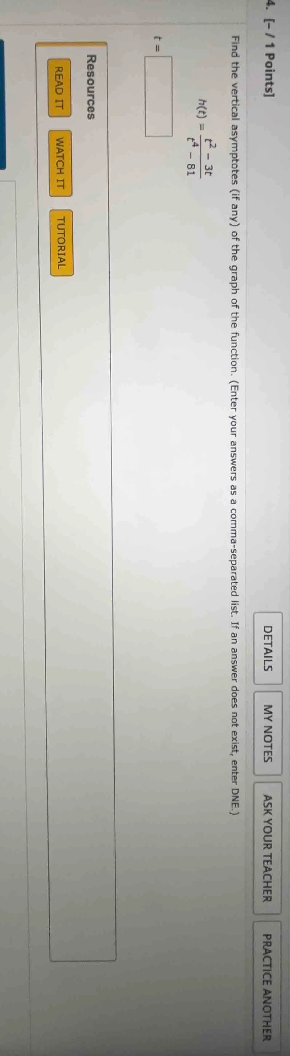 4. -/1 points details my notes ask your teacher practice another find t…