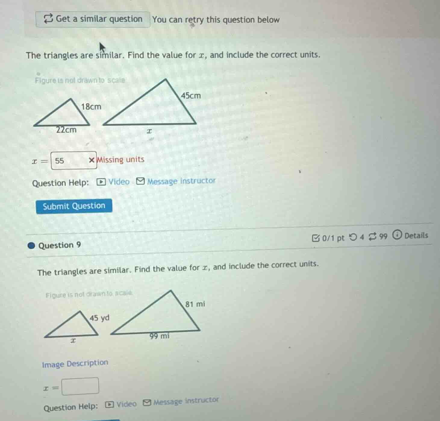 get a similar question you can retry this question below the triangles …