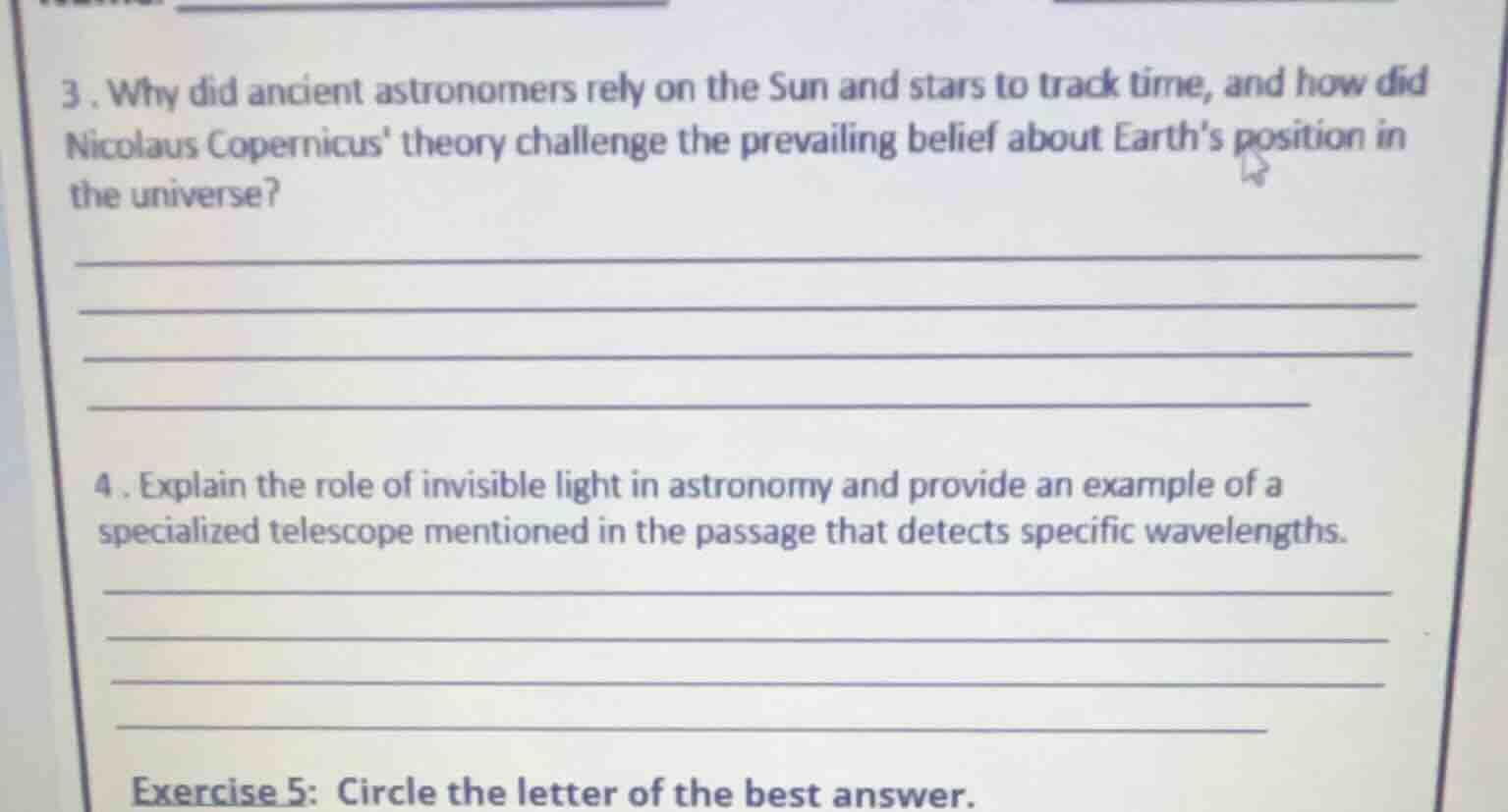 3. why did ancient astronomers rely on the sun and stars to track time,…