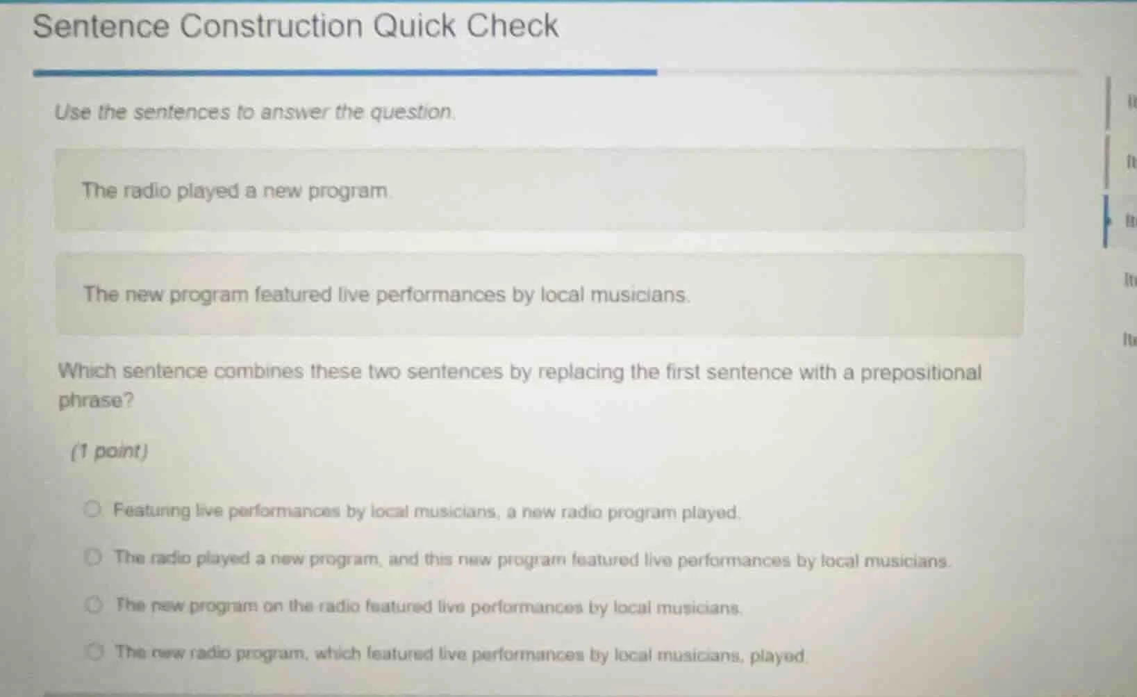 sentence construction quick check use the sentences to answer the quest…