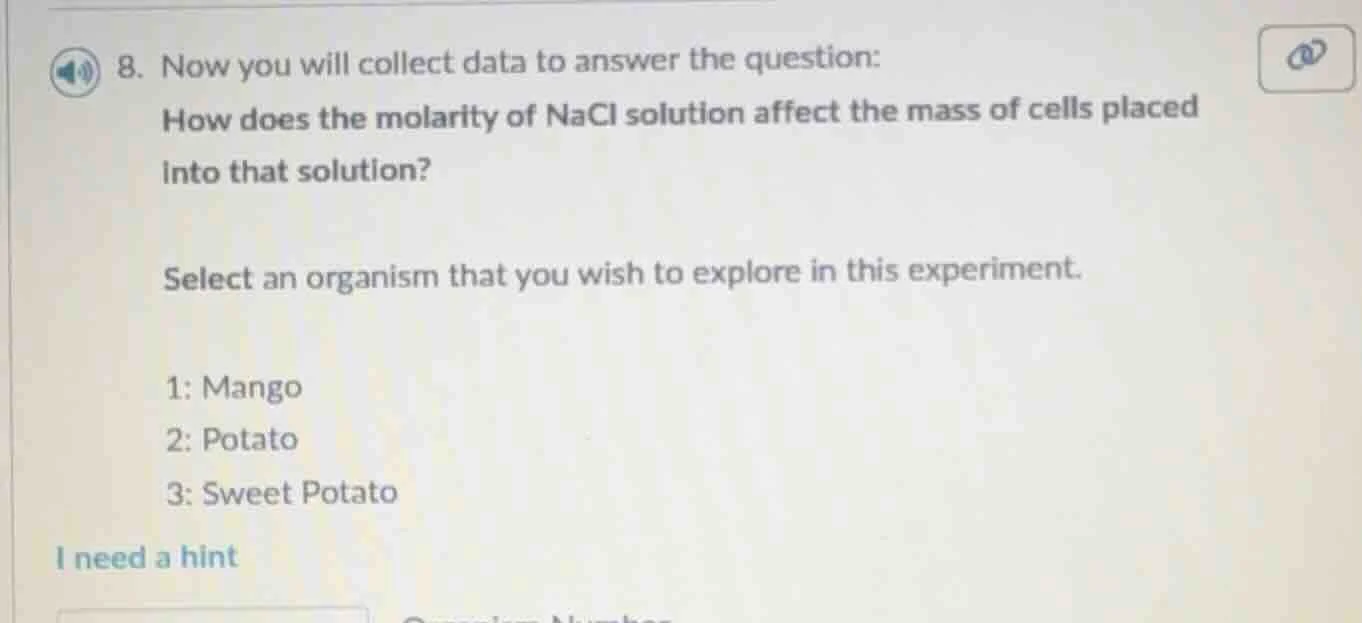 8. now you will collect data to answer the question: how does the molar…