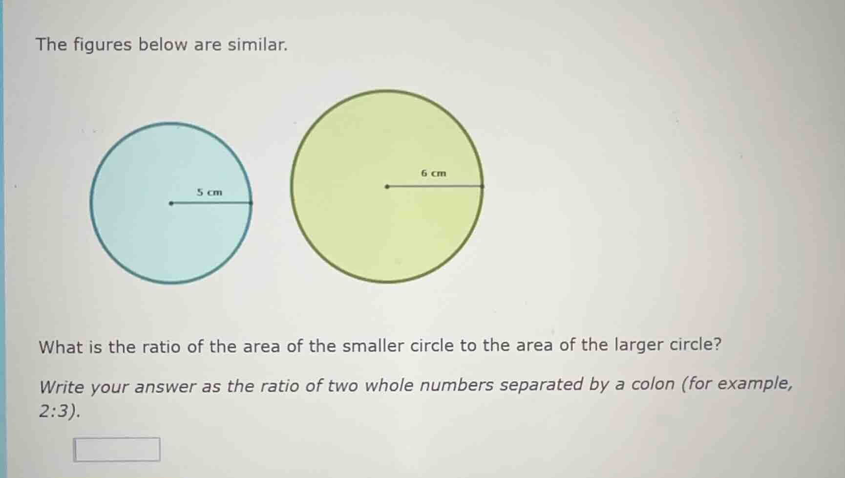 the figures below are similar. what is the ratio of the area of the sma…