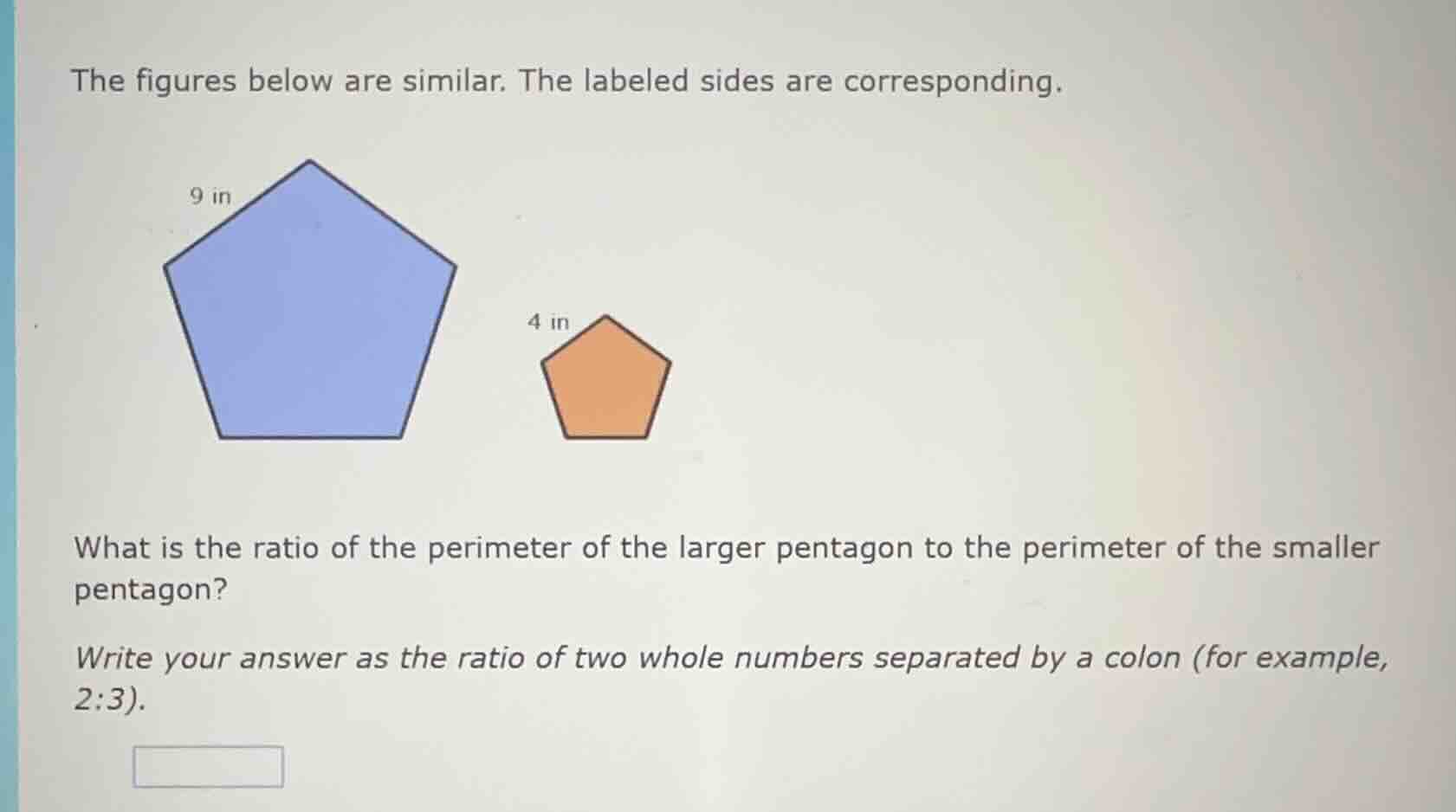 the figures below are similar. the labeled sides are corresponding. wha…