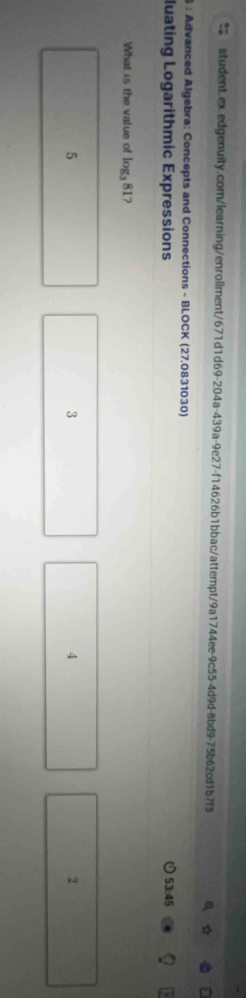 what is the value of \\(\\log_{3} 81\\)?