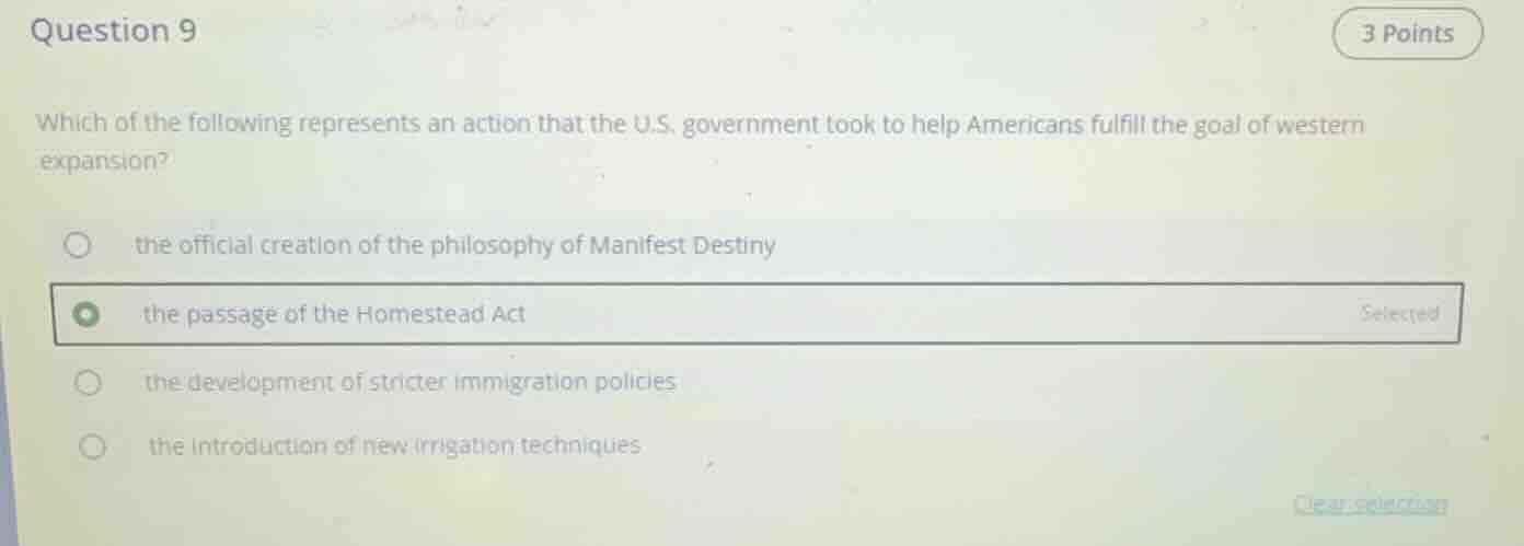 question 9 which of the following represents an action that the u.s. go…