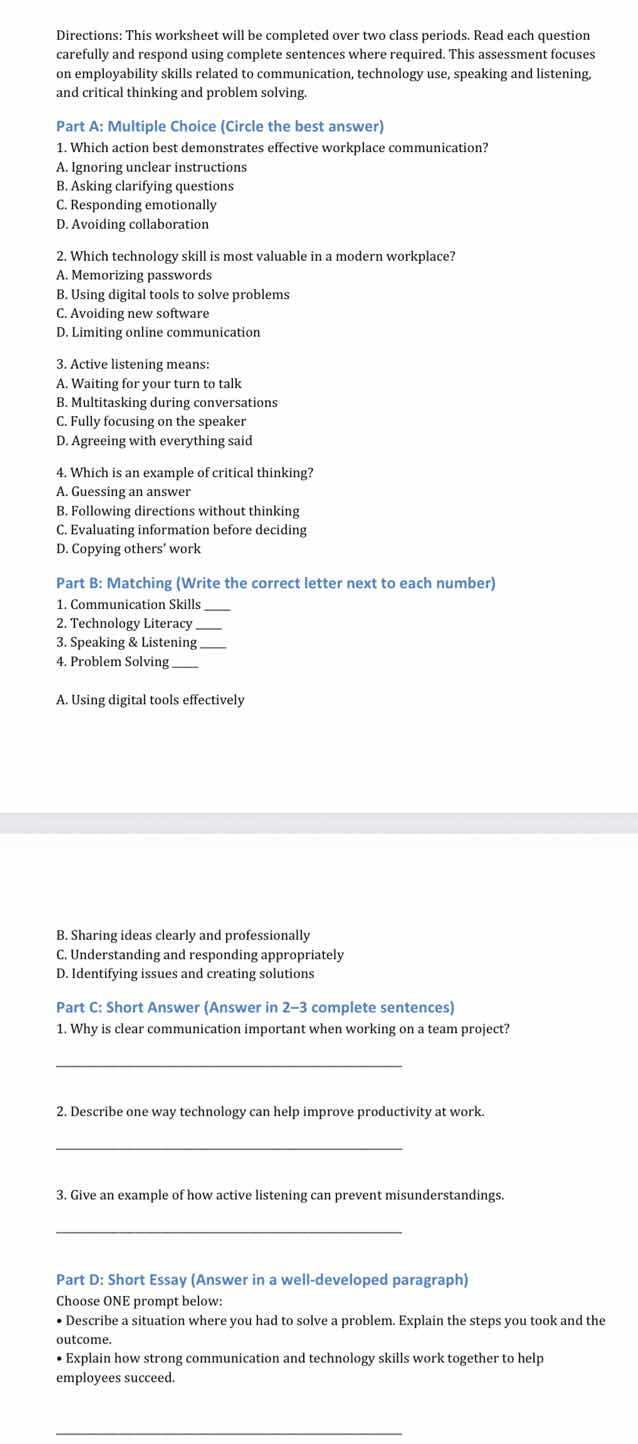 directions: this worksheet will be completed over two class periods. re…