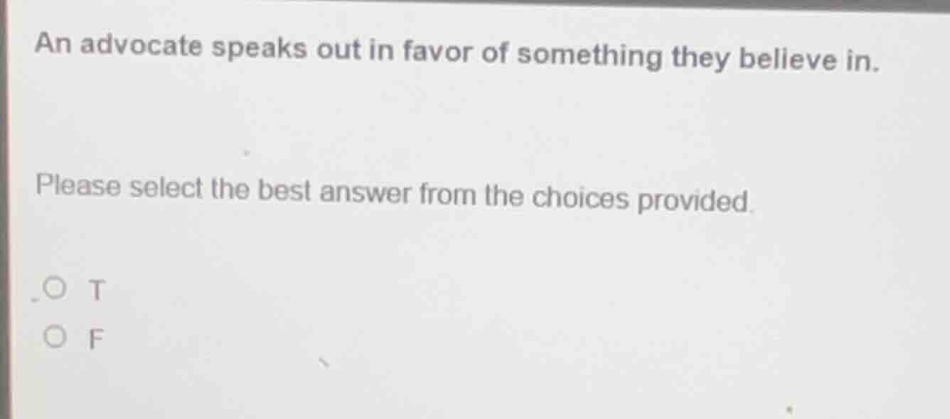 an advocate speaks out in favor of something they believe in. please se…