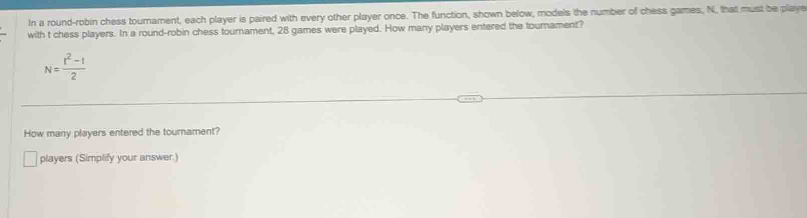 in a round - robin chess tournament, each player is paired with every o…