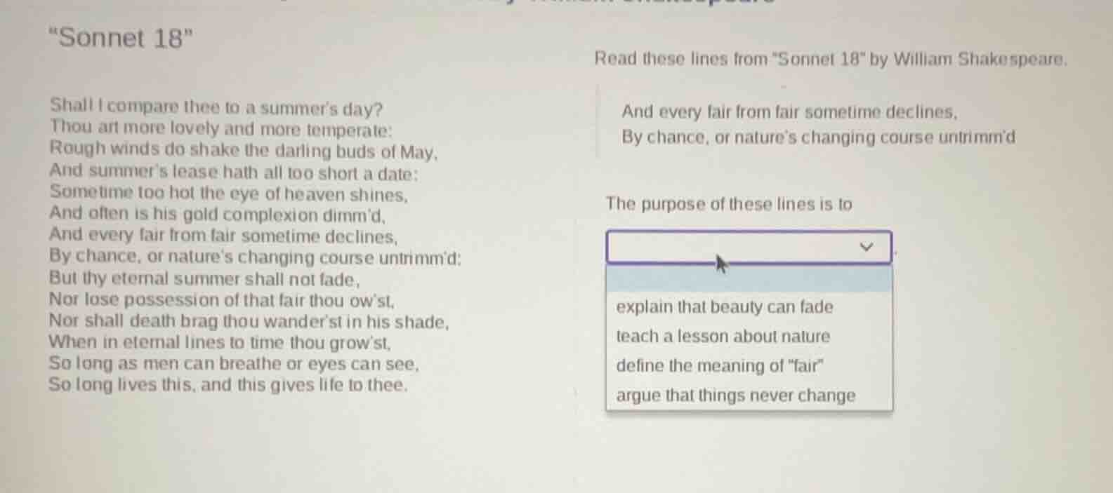 “sonnet 18” shall i compare thee to a summer’s day? thou art more lovel…