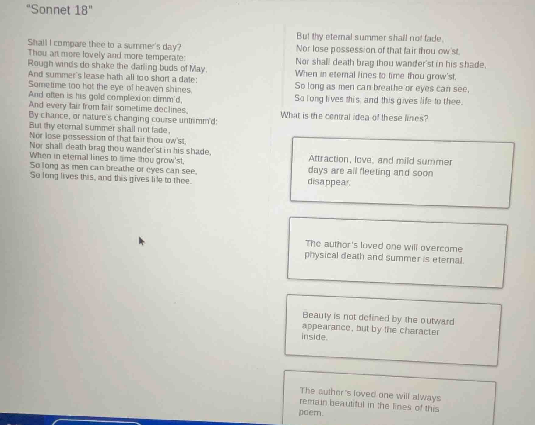 \sonnet 18\ shall i compare thee to a summer’s day? thou art more lovel…