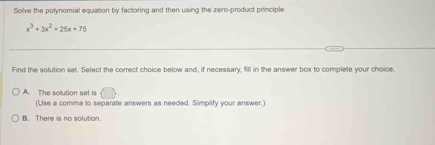 solve the polynomial equation by factoring and then using the zero - pr…